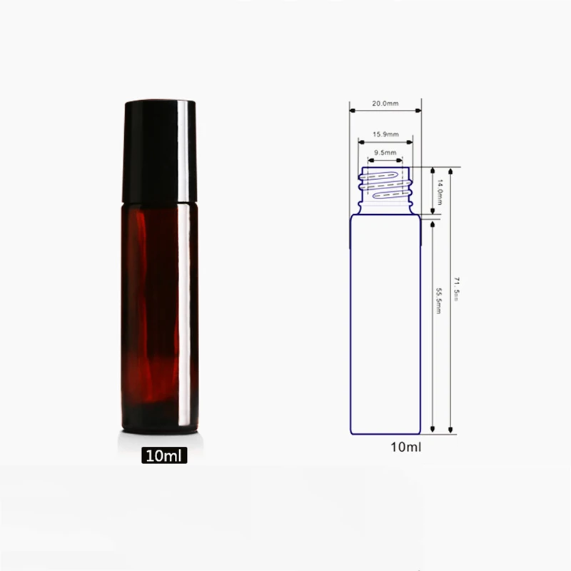 24 шт Пустой Янтарный стеклянный рулон эфирного масла на бутылки Флаконы с