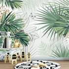 Настенная 3D Бумага Bacal, настенная бумага с рисунком в скандинавском стиле, ручная роспись, тропические растения, Пальмовые Листья, современный фон для стен в помещении, 3d