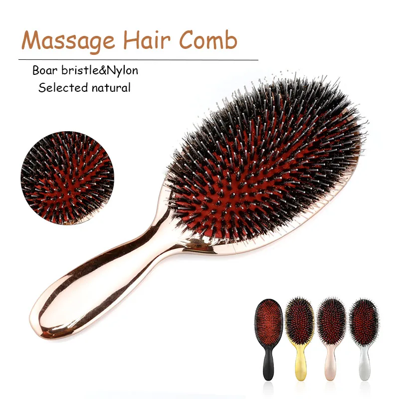 Выбранная натуральная Массажная щетка для волос Антистатическая ABS Ручка