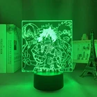 Светодиодная лампа в стиле аниме Моя геройская Академия Deku Bakugo шото Тодороки для декора комнаты светильник льник, подарок на день рождения, 3d Светодиодная лампа манга MHA