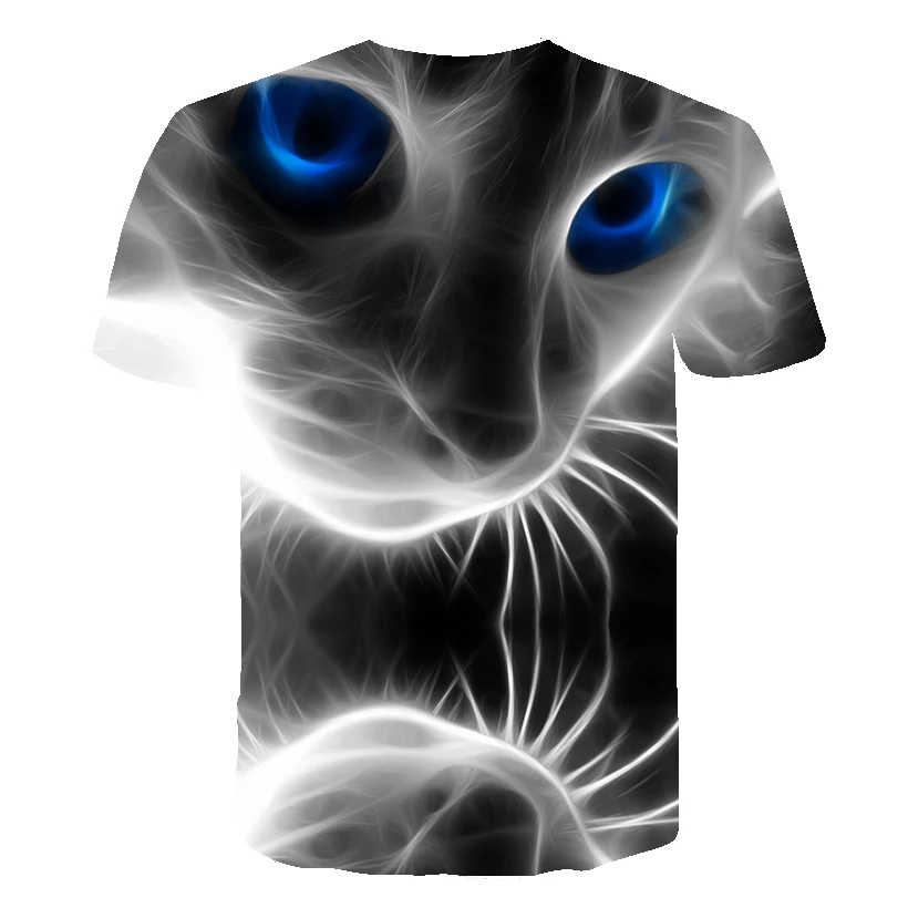 

3D Print Animal t shirt For Choldren Boys Girls Summer O-Neck Sleeve Cat T shirt Funny T shirt Kids Children Clothing 4-14T