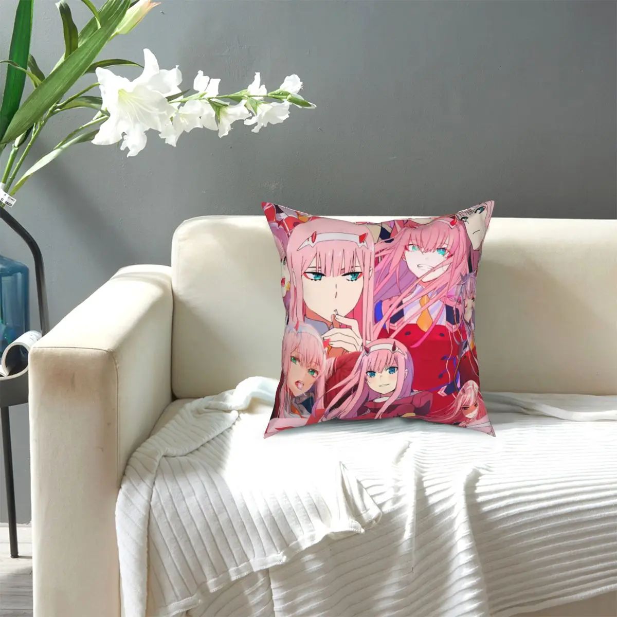Zero Two коллаж Подушка Чехол для дома любимый в Franxx аниме девушка вайфу подушка