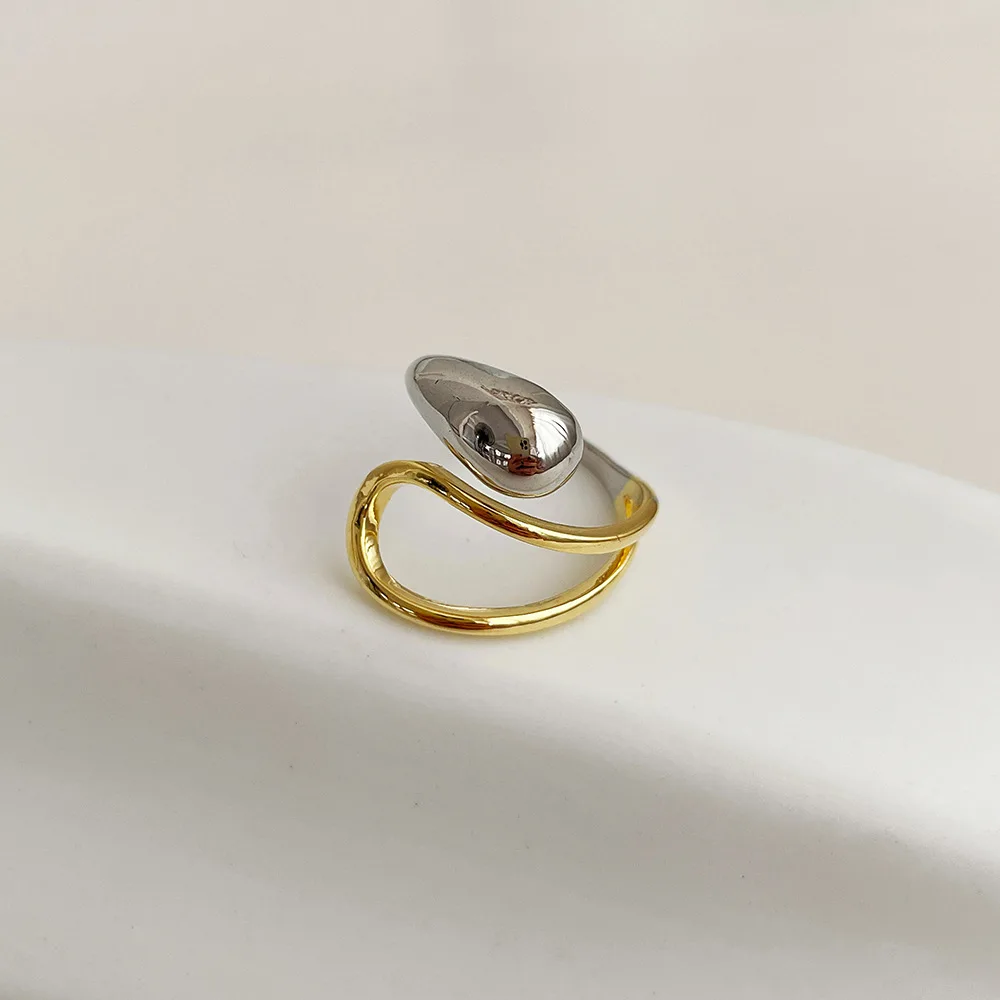 Минималистичные золотые и серебряные разноцветные кольца s-образной формы