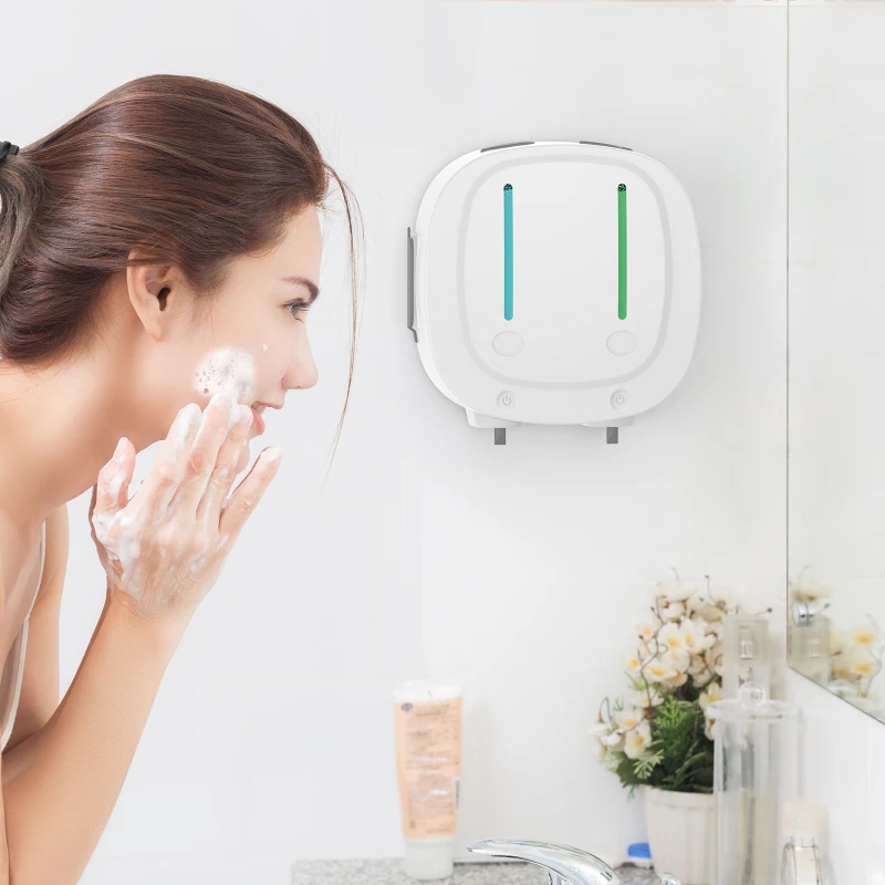 

1pc New 2-Chamber Soap And Shower Dispenser Touchless Infrared Automatic Induction Shampoo Shower Gel 550ml Wall-mounted Soap