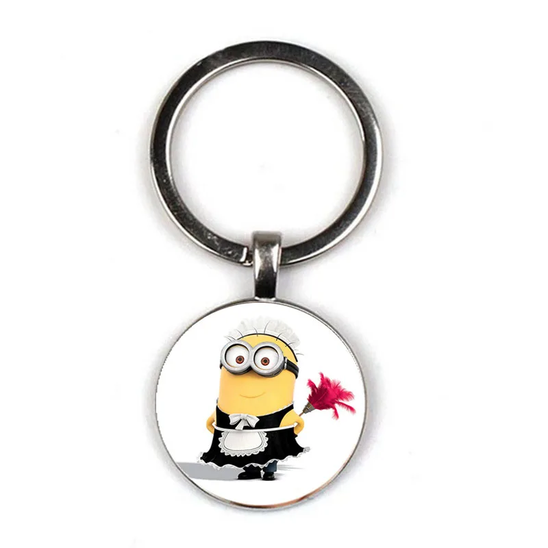 Despicable Me Minion Action Movie Glass Cabochon Keychains for Kid