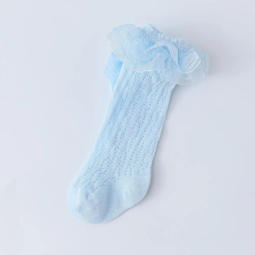 AiKway/носки для малышей Кружевные носки принцессы Однотонные новорожденных
