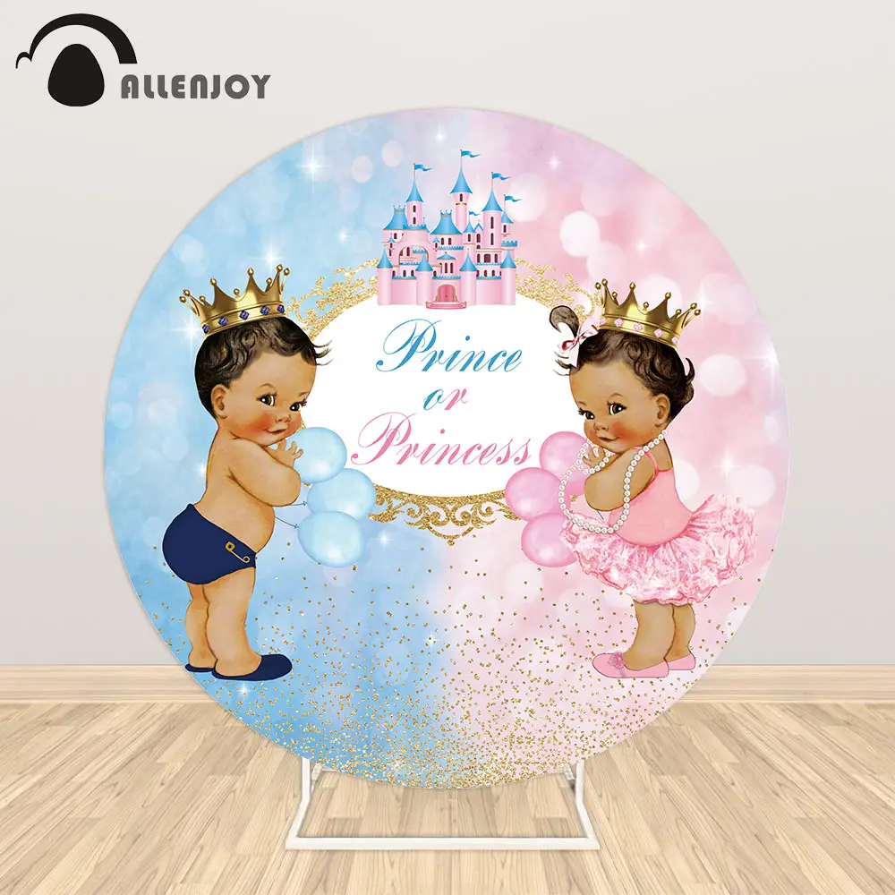 Allenjoy Prince или Pincess круглый фон баннер пастельный Кастель боке блестящая корона