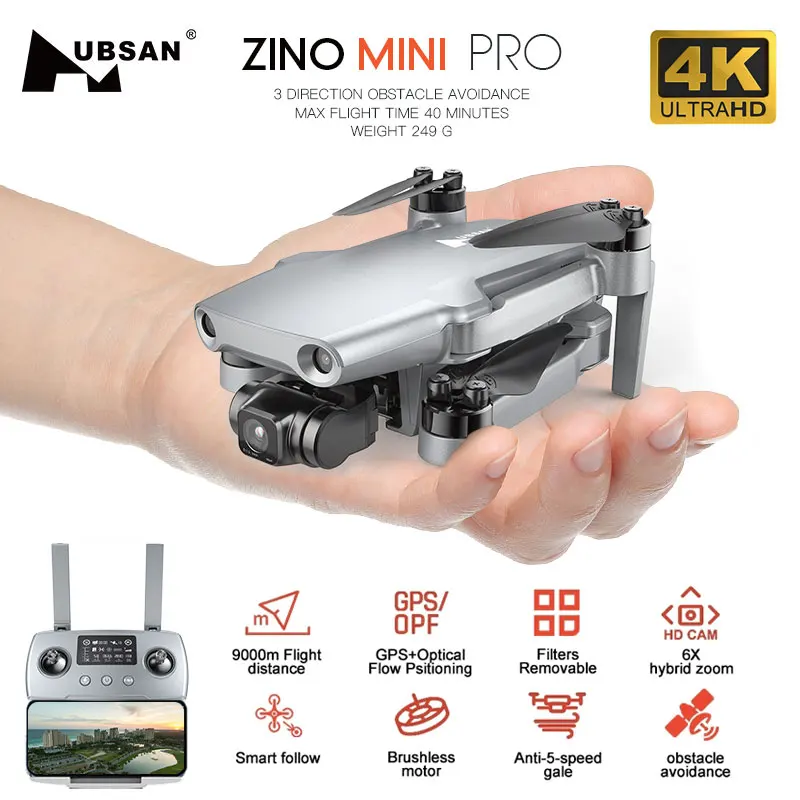 Квадрокоптер Hubsan Zino Mini Pro GPS Wi-Fi 3 оси 10 км |
