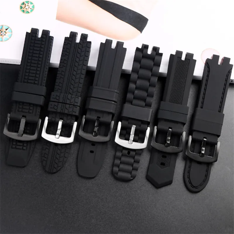 Soft silicone watchband for C-asio PRG-300 330 PRW-3000 PRW-3100 PRW-6000 PRW-6100 watch band black rubber watch strap bracelet