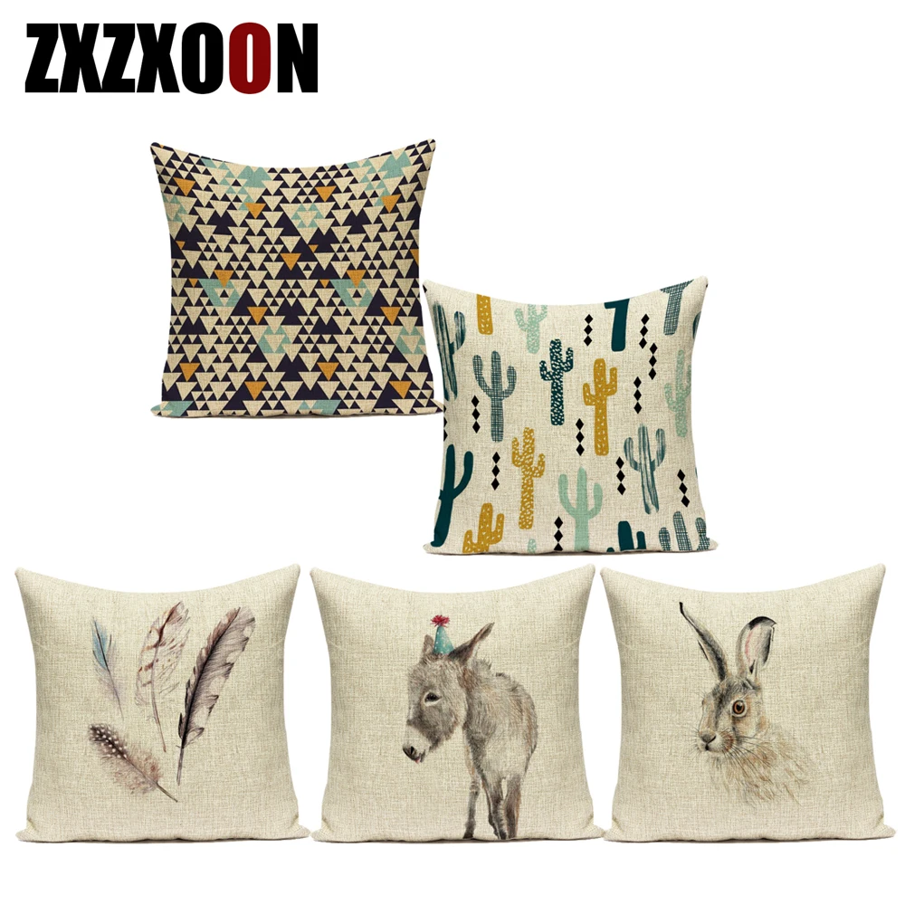 

Декоративные диванные подушки Чехол Pop геометрические Животные Обезьяна Кролик собака диван чехлы на подушки для дома Гостиная украшения н...