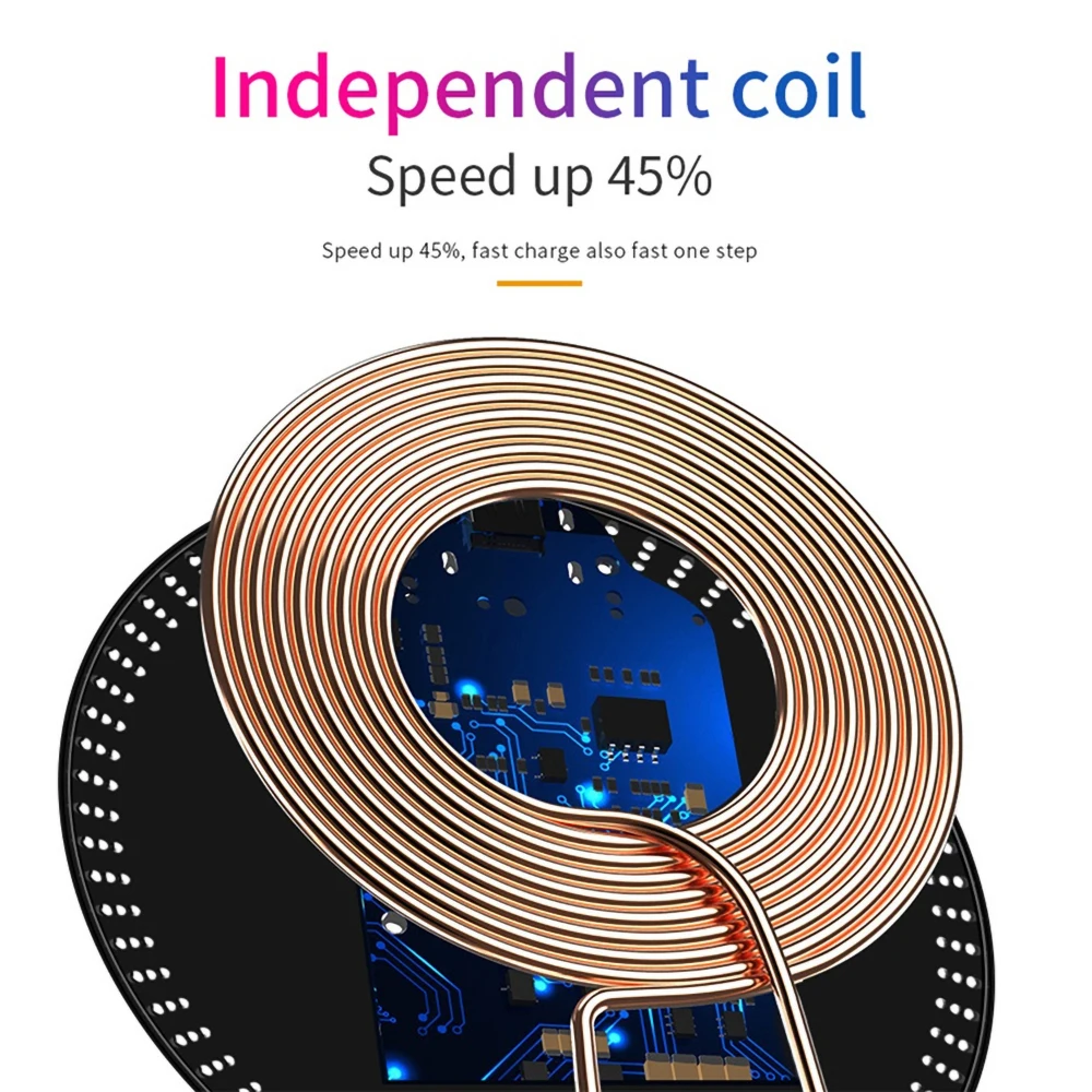 10 Вт Qi настольная Беспроводная зарядная панель для iPhone 12 11Pro Max XR 8 Plus Samsung S9 S10 + Note 9