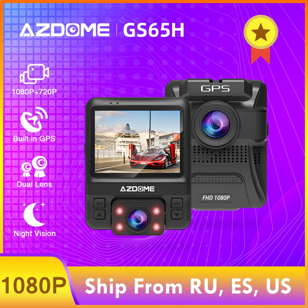 AZDOME GS65H видеорегистратор мини видеорегистратор с двумя объективами для автомобиля Novatek 96655 Full HD 1080P автомобильная камера ночного видения для Uber Lyft такси