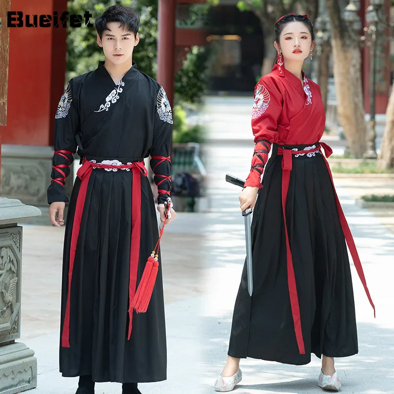 

Tang Dynasty Classical Hanfu Robe Traditional Ancient Swordsman Dance Costumes Tang Suit Folk CP Couples Hanfu Outfit Cosplay