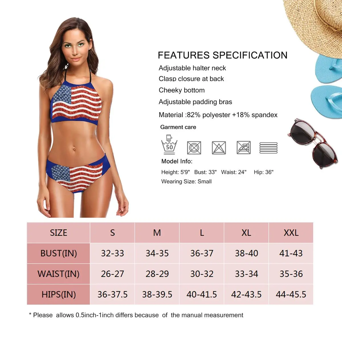 

Bikinis Glitter Print American Flag Exotic 2021 Women Swimsuit Low Waist Swimwear R333 Women bathing suit SwimSuit