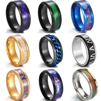 8mm new fashion stainless steel punk rings for men women hiphop rock party anniversary jewelry gift hot sale high quality