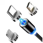 Магнитное зарядное устройство с Micro USB-кабелем, Круглый Магнитный кабель, штекер, магнитный USB-кабель типа C, магнитное зарядное устройство