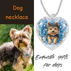 Модное милое ожерелье в виде собаки, ожерелье с натуральным кристаллом и драгоценным камнем, элегантное женское ожерелье, блестящий кулон в форме сердца, Подарок на юбилей