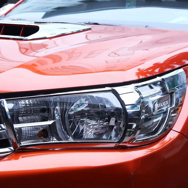 

Chrome Accessories Headlights Cover For Toyota Hilux Revo 2016 2017 2018 2019 2020 Basic Version Model