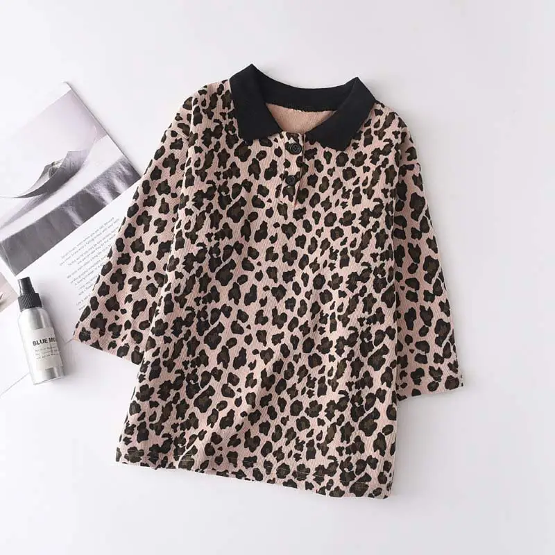 

Bear Leader Lace Girls Cartoon Pattern Dresses New Leopard Girls Clothes Sweet Outfits Spring Cute Kids Dress Children Vestidos