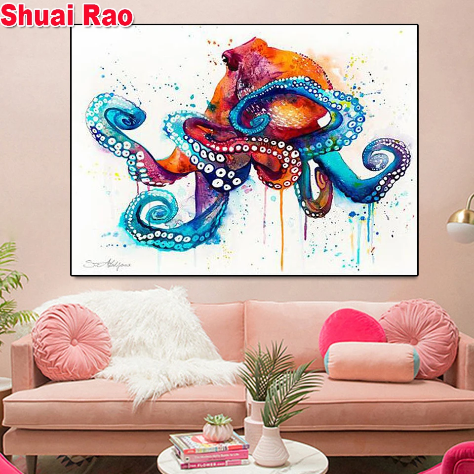 

Octopus Diamond Painting fish,Private Custom,Photo Custom Own Diamond Embroidery Full Square Drill Diamond Rhinestones 5D DIY