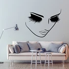 Наклейка на стену для салона красоты, ресницы, макияжные обои, лицо девушки, настенные наклейки для салона наклейки, декор для прически для салона, спа-салона