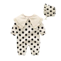 polka dot newborn baby girl rompers long sleeve autumn princess infant onesie clothes girls jumpsuit hats