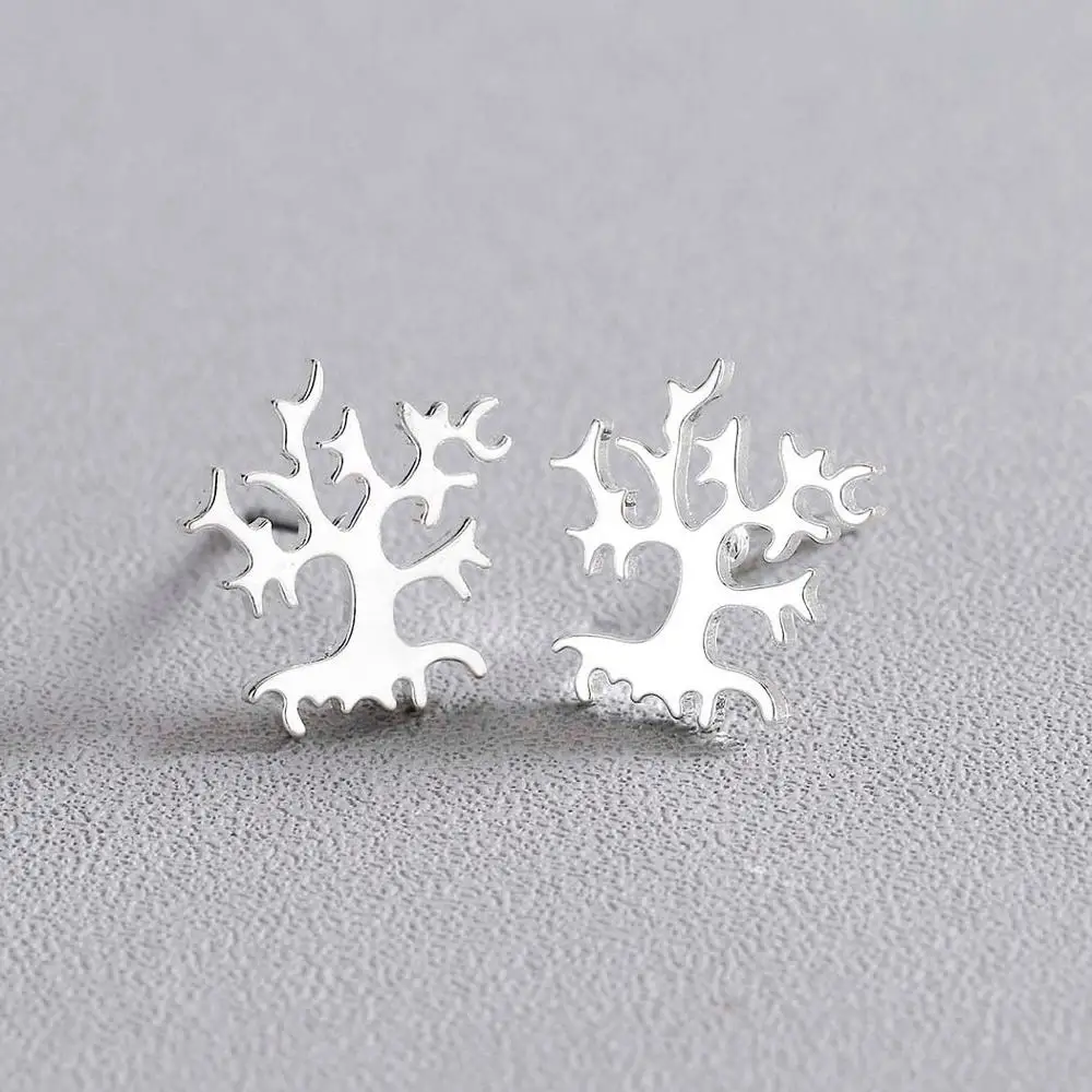 Чандлер Древо жизни серьги счастливые сережки-пуссеты-растения Statement Fashion Jewelry
