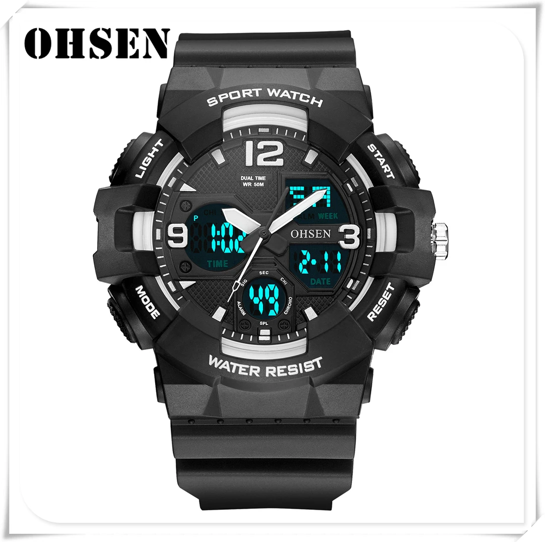 

OHSEN Fashion Watches Men's Sports Watches Waterproof LED Digital Quartz Men Military Wristwatches Clocks Male Relogio Masculino