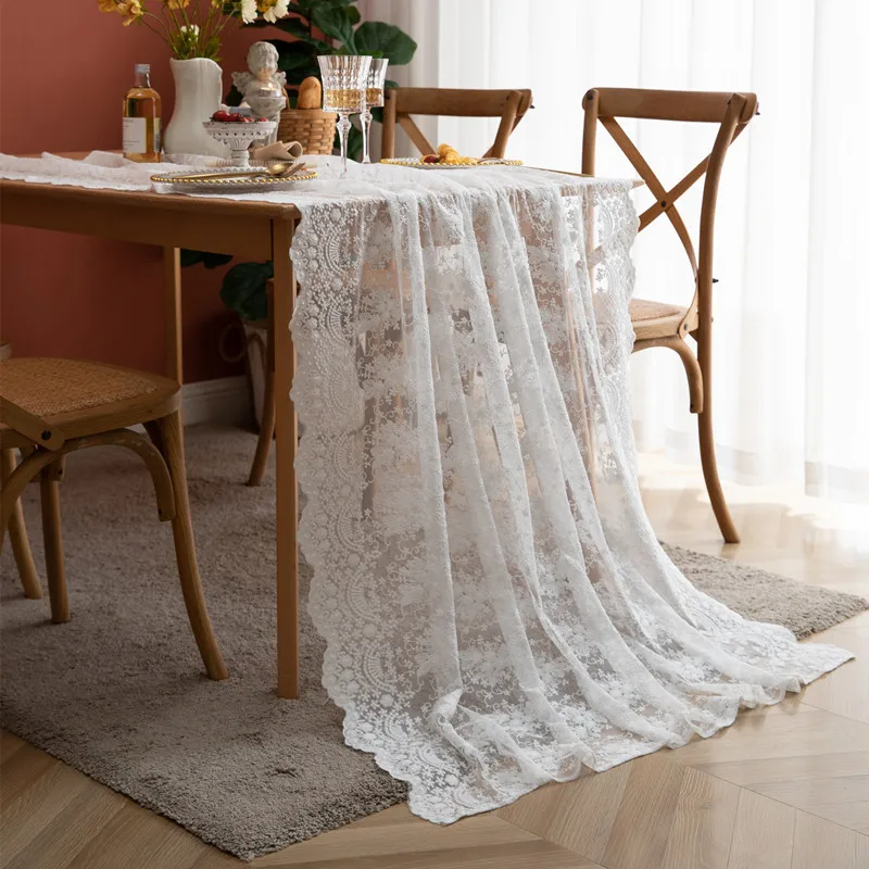 White Lace Tablecloth Wedding Party Decor New Year's Tablecloth Vintage White Lace Table Cloth Home Rectangular Tablecloth Cover cfen a s white lace plaid table cloth wedding decor translucent table cover tablecloth tea table cloth home table decor