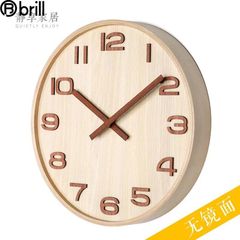 

Large Wall Clock Wood Modern Big Living Room Wooden Frame Needle 20 Inch Watch Wall Watches Home Decor Orologio Da Parete Gift