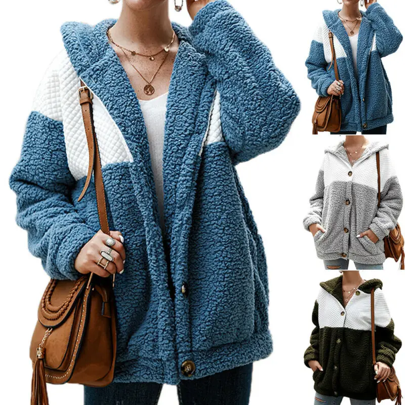 

Women Long Sleeve Hooded Hoodie Coat Jacket Cardigan Sweater Casaul Warm Outwear
