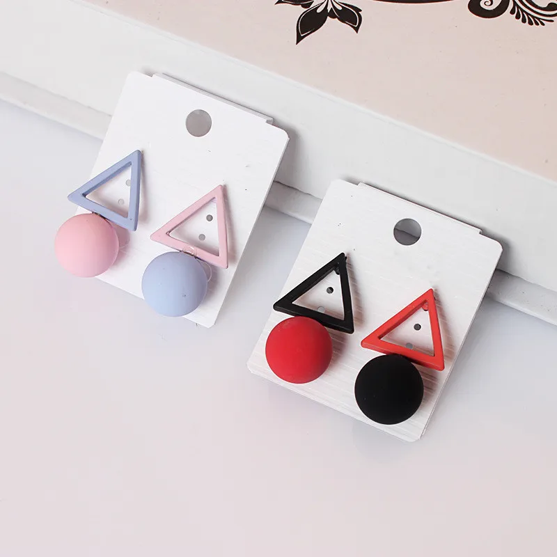 Креативные треугольные асимметричные серьги трендовые простые корейские
