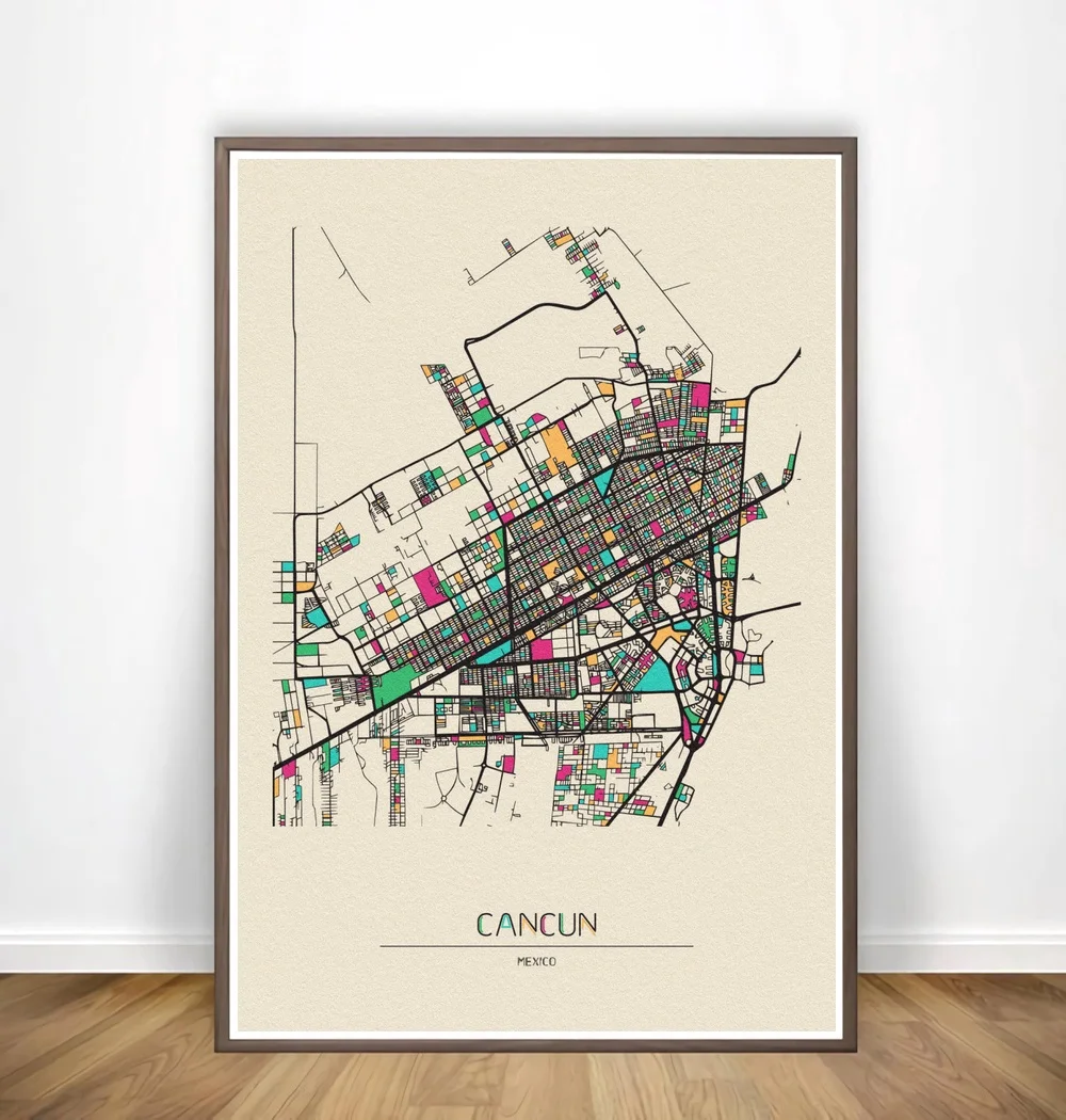 Кембридже Канберра Канкун Кейптаун Каракас Касабланка красочные карты города