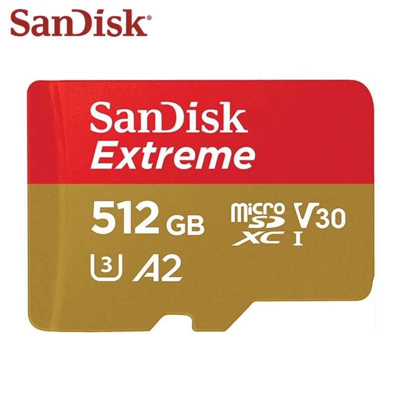 100% Original SanDisk Memory Card 1TB Max Read Speed 160M/s A2 Class 10 400GB 512GB UHS-I Micro SD Card V30 U3 TF Card