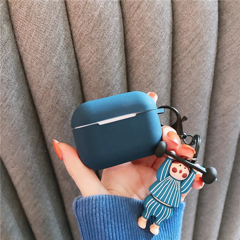 3D подвеска брелок чехол для Airpods Pro Чехол силиконовый милый Атлетик мультфильм