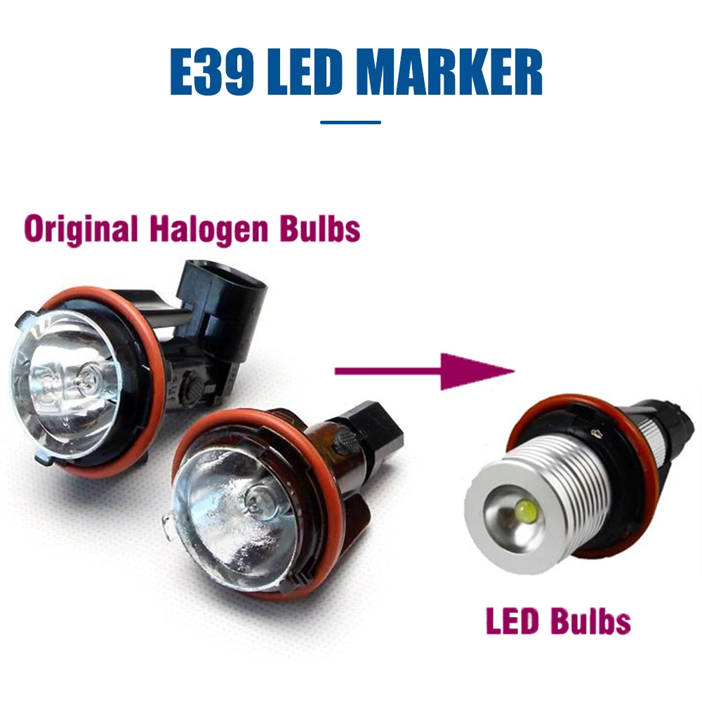 6500k Eye Of Angel Halo Ring Car Headlight High Power Modified Lamp LED Fog Light for BMW E39 E60 E63 E64 X5 | Автомобили и