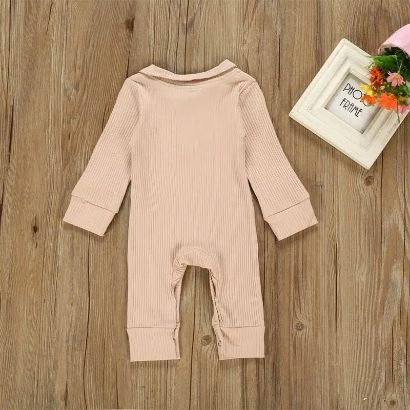 2019 Baby Spring Autumn Clothing Newborn Infant Boy Girl Solid Color Romper Ribbed Playsuit Jumpsuit Outfit Clothes | Детская одежда и