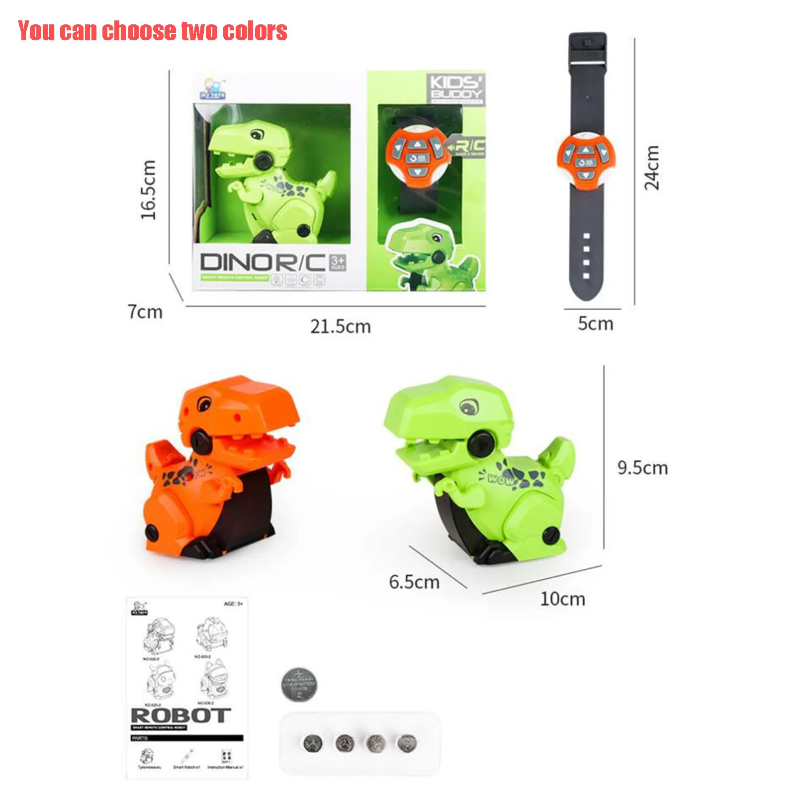 

Electronic Dinosaur Watch Toy Smart Dinosaur Toy With Light Sound RC Programming Mode Electronics Technology Toy For Children