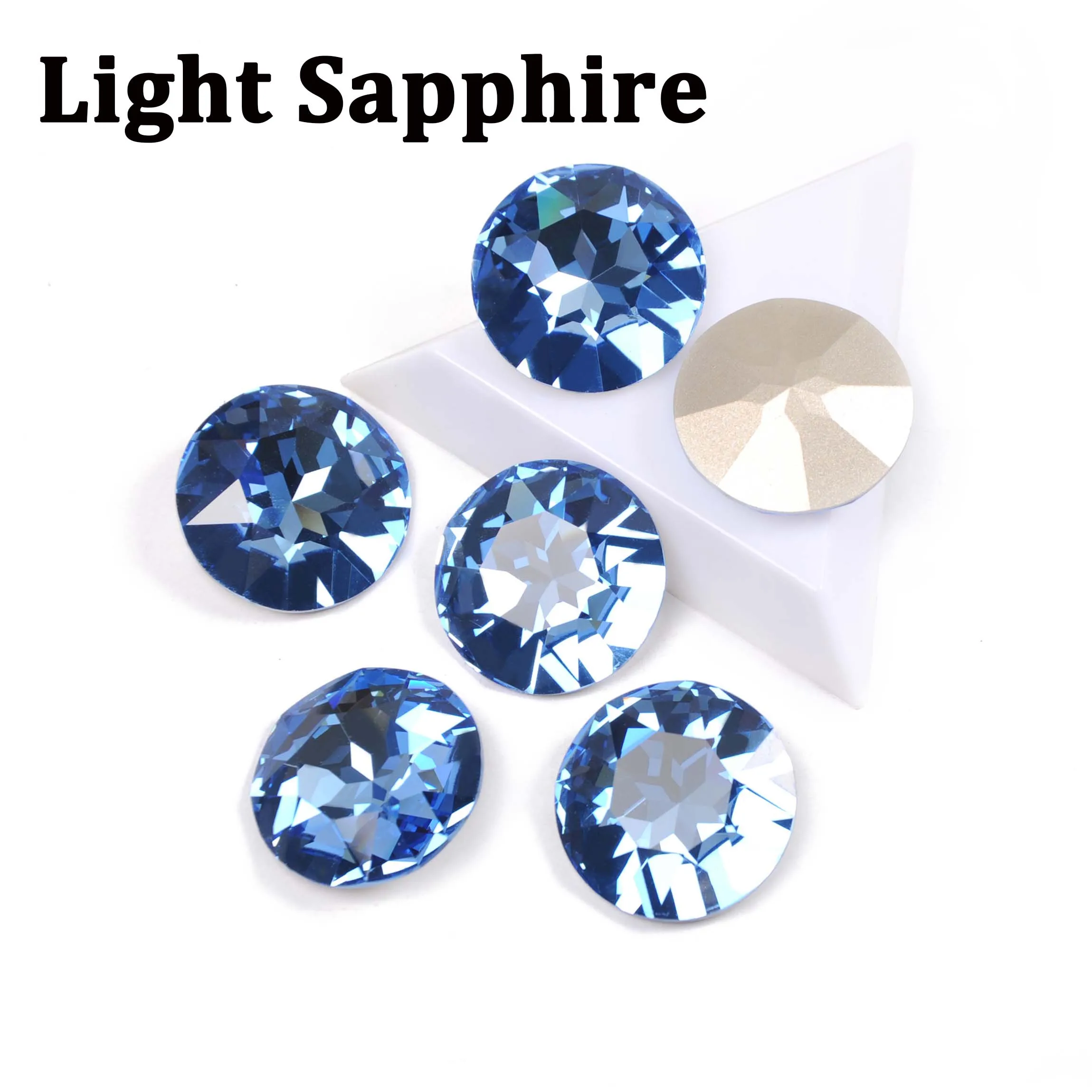 Light Sapphire Красочные цвета 27 мм Блестящий Кристалл пришить стразы с когтями камни круглые стеклянные стразы Diy сумки одежда - Цвет: Light Sapphire