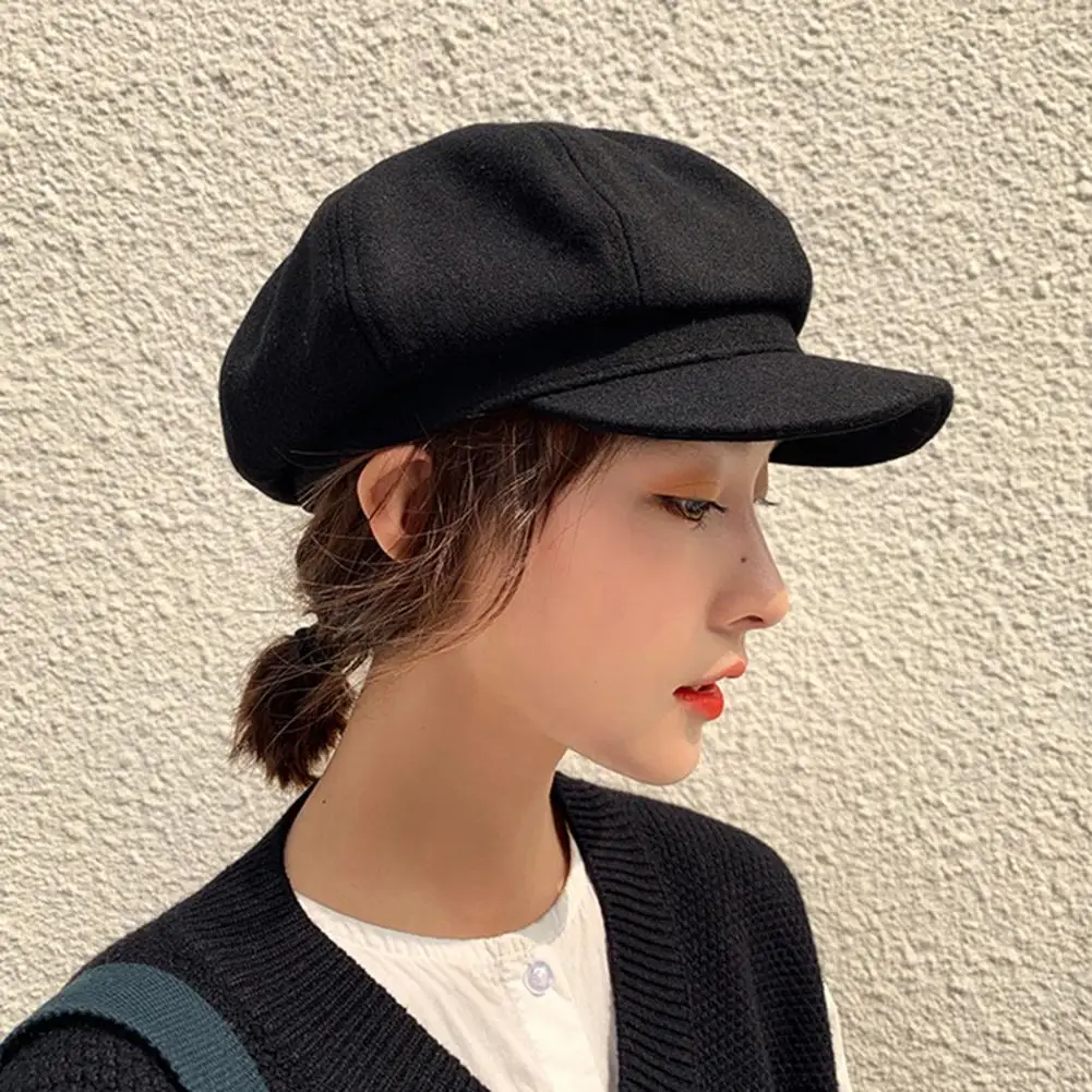 

Simple British Style Beret Hat Casual Retro Painter Ladies Octagonal Hat Fashion Accessories