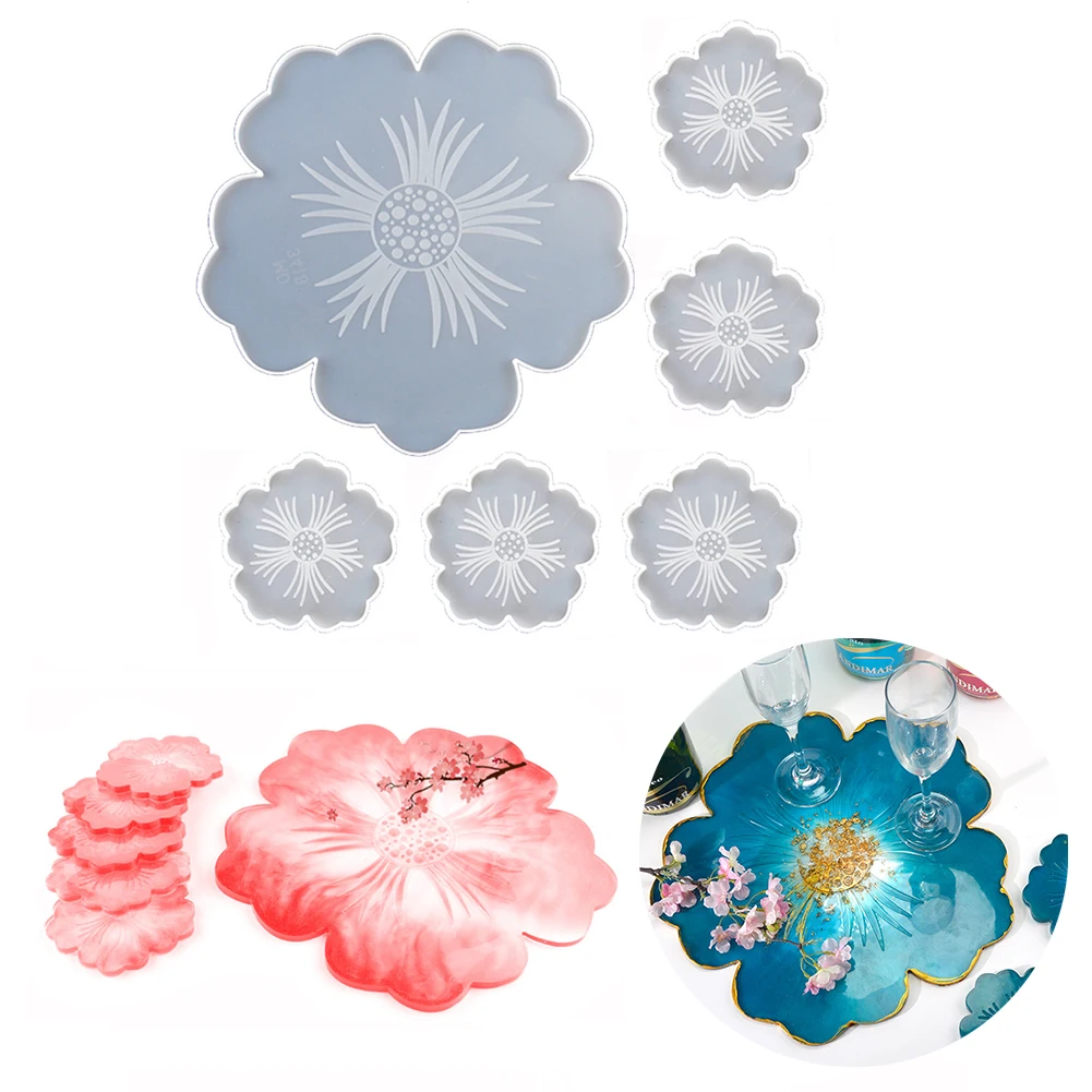 

Набор инструментов «сделай сам» для подставки-цветок для литья, силиконовая форма для кристаллов и смолы, форма для клея, зеркальная форма, ...