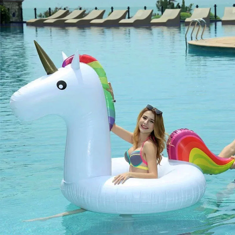 175cm Giant Unicorn Aquatic Toys Inflatable Pool Float Swimming Ring Pool Party Inflatable Float Life Buoy Swimming Circle