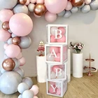 Алфавит на заказ, прозрачная коробка для мальчиков и девочек, детская коробка для душа, шар для первого дня рождения, шары, шары из латекса, декор для свадьбы, дня рождения, вечеринки