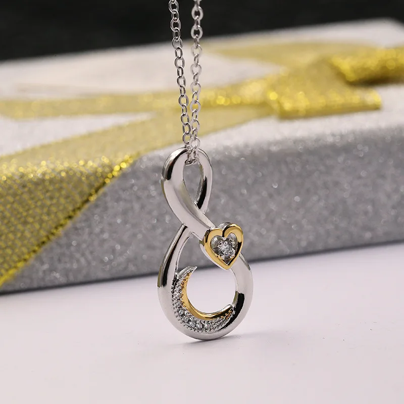 Модное двухцветное винтажное ожерелье с подвеской в виде Луны и звезды милая