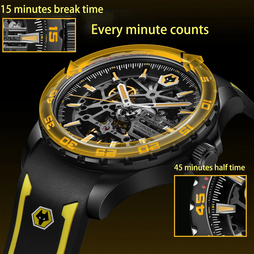 2020 новые чайки Мужские часы с пересекающимися краями спортивные двухсторонние