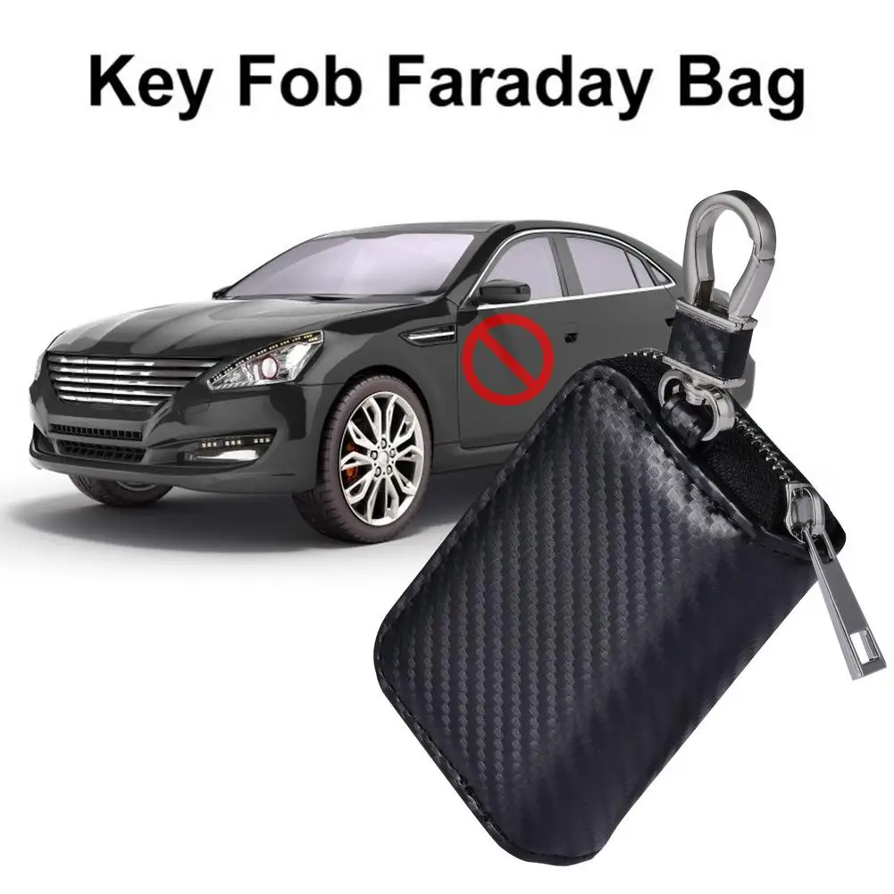 

Car Key Fob Signal Blocking Pouch Bag Key Protector anti-theft key bag Faraday Bag Cage Shield Men's business style