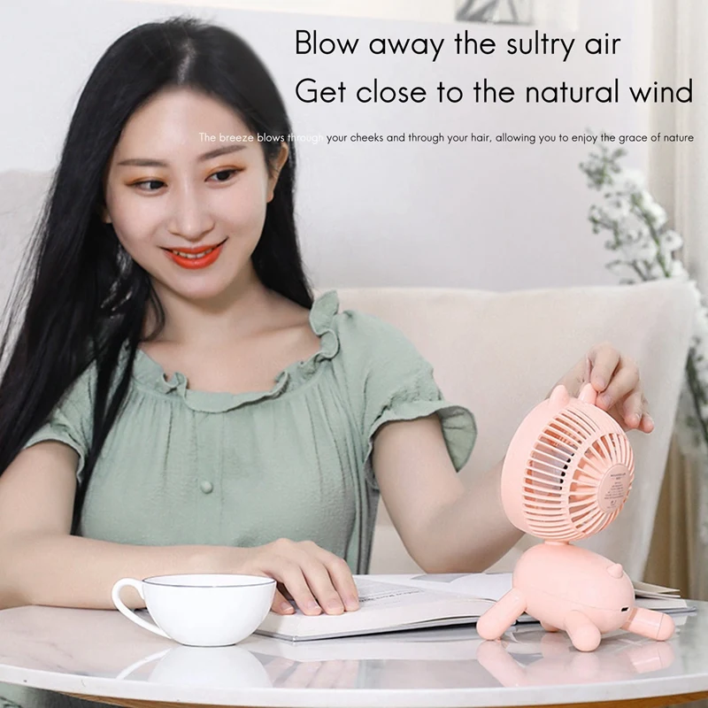 

Mini Desktop Shaking Head Fan Dormitory Fan USB Small Fan Rechargeable Home Office Air Conditioning Mute