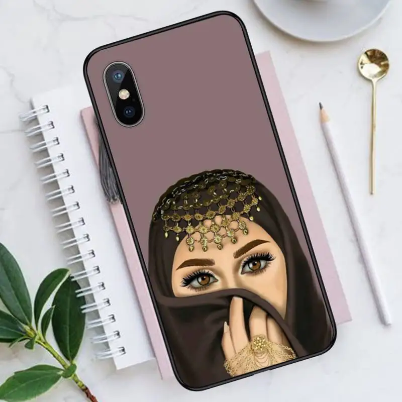

Woman In Hijab Face Phone Case for iPhone 11 12 pro XS MAX 8 7 6 6S Plus X 5S SE 2020 XR Luxury brand shell funda coque