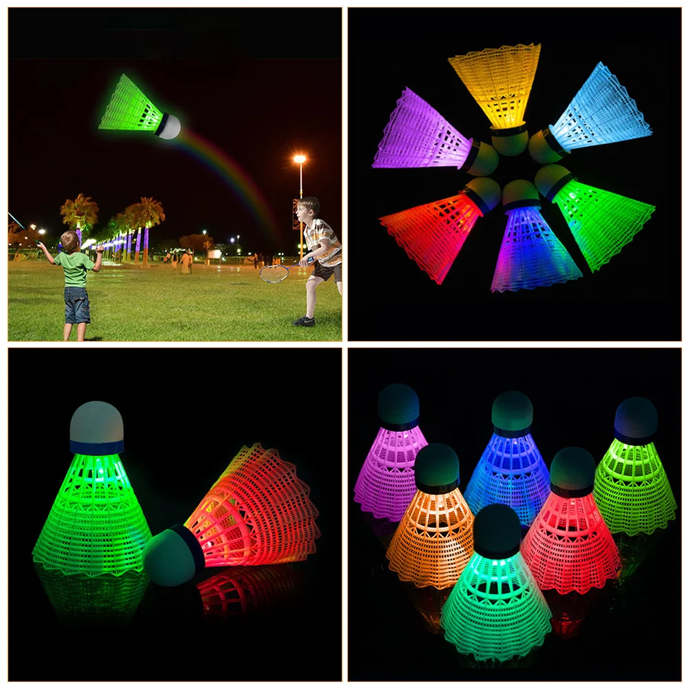 

6 Pcs LED Badminton Luminous Shuttlecocks Exercise Badminton (White Blue)