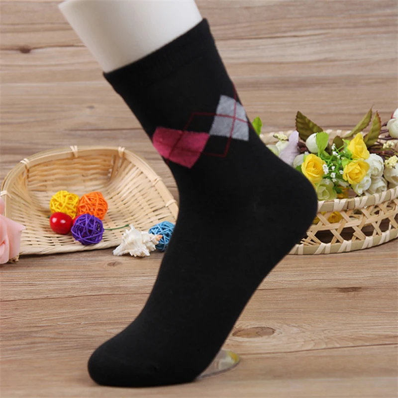 Женские Жаккардовые носки с ромбами женские дизайнерские модные повседневные